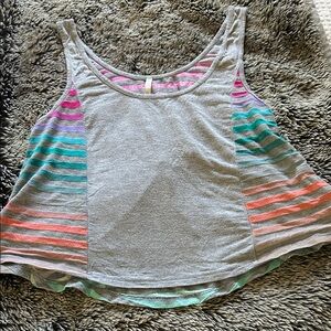 Colorful striped cropped workout tank top S Coco Love